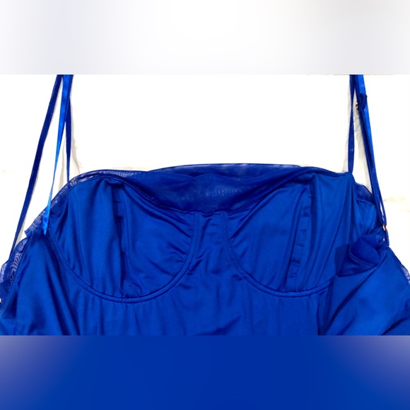 🛍AKIRA royal blue all over rouched party mini dress size 2X NWOT - Picture 6 of 9